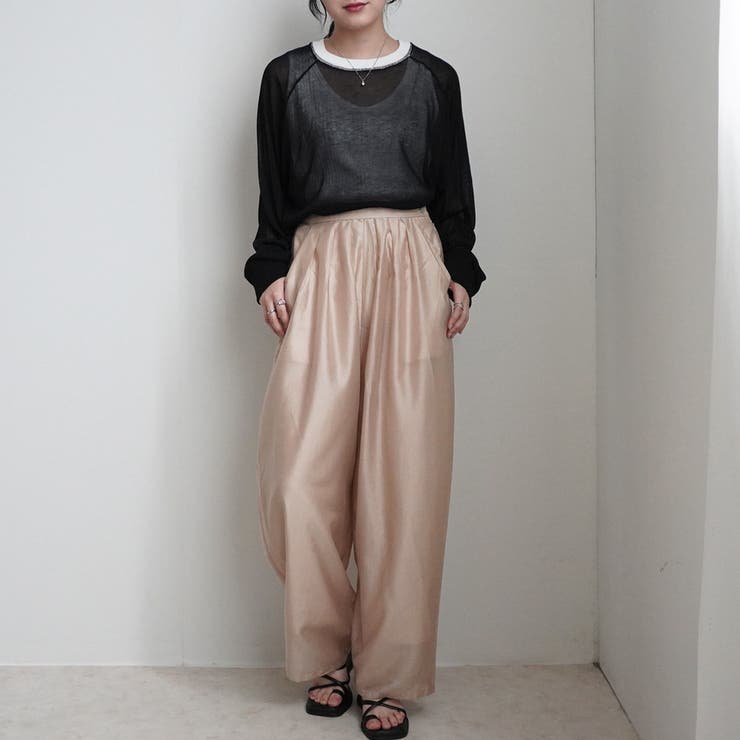 配色シアーニットプルオーバー トップス 長袖 春夏 秋 レイヤード | SELECT LEVERY  | 詳細画像17