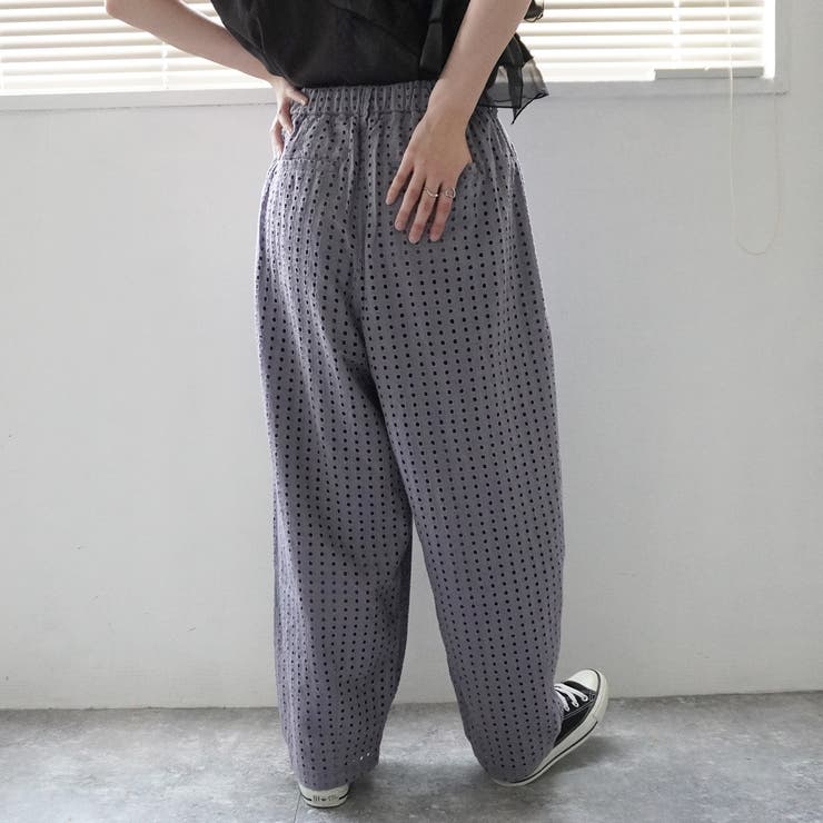 メッシュサーカスパンツ ワイドパンツ 綿レース 裏地付き バレルレッグ 春夏  | SELECT LEVERY  | 詳細画像11 