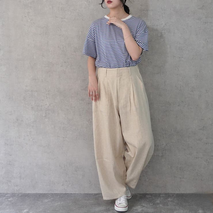 麻100%サーカスパンツ リネンバナナワイドパンツ 裏地付き | SELECT LEVERY  | 詳細画像2 
