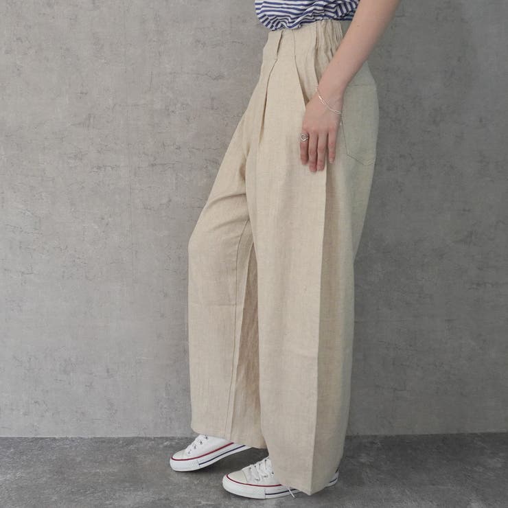 麻100%サーカスパンツ リネンバナナワイドパンツ 裏地付き | SELECT LEVERY  | 詳細画像3 