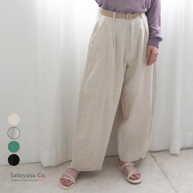 麻100%サーカスパンツ リネンバナナワイドパンツ 裏地付き | SELECT LEVERY  | 詳細画像1 