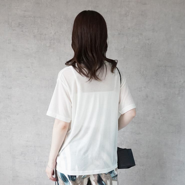 シアーロゴTシャツ シアーニット プルオーバー | SELECT LEVERY  | 詳細画像4 