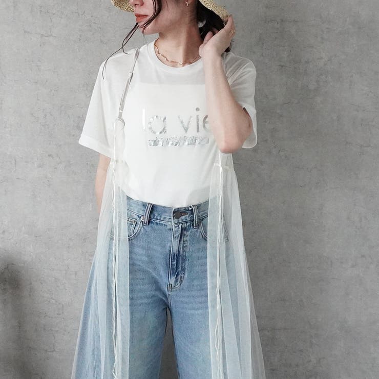 チュール2WAYキャミワンピース シアー ロング リボン  | SELECT LEVERY  | 詳細画像2 