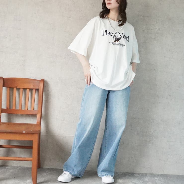 DOGモチーフ刺繍ロゴビッグTシャツ 犬 半袖 トップス アニマル | SELECT LEVERY  | 詳細画像3 