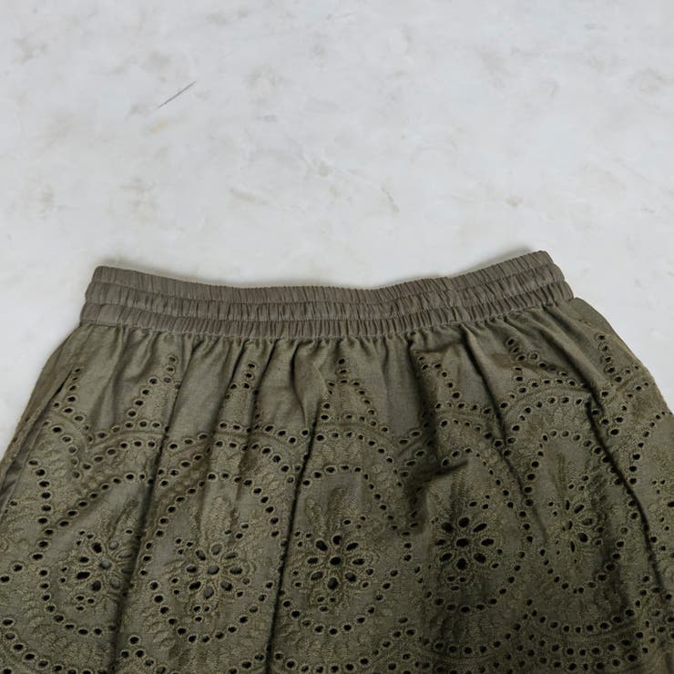 カットワークスカラップ刺繍ロングスカート 吸水速乾 通気性 インド綿 ポケット | SELECT LEVERY  | 詳細画像17 