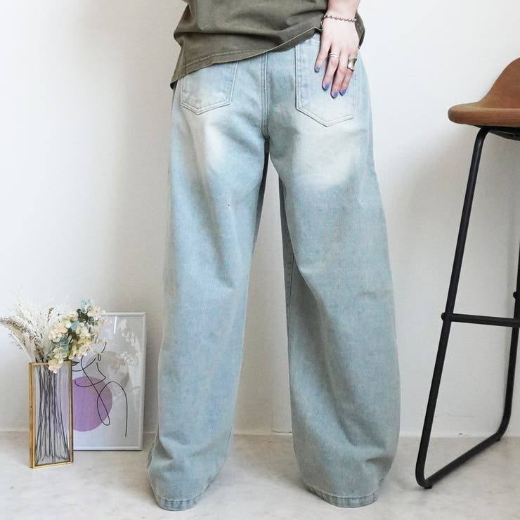 美脚スーパーワイドデニムパンツ ハイウエスト ルーズワイドパンツ | SELECT LEVERY  | 詳細画像7 