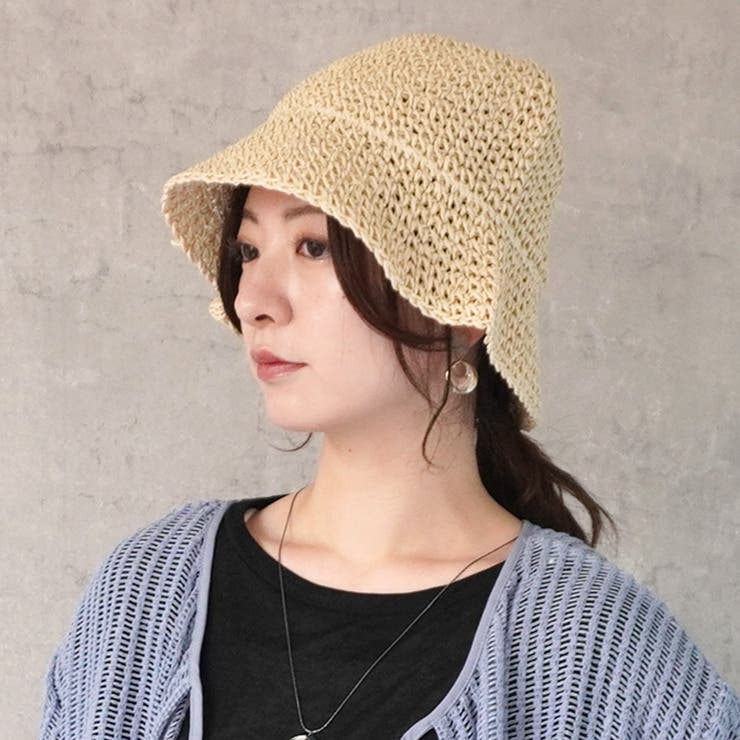 やわらか麦わら帽子 バケットハット バケハ 日焼け対策 服飾雑貨 | SELECT LEVERY  | 詳細画像2 