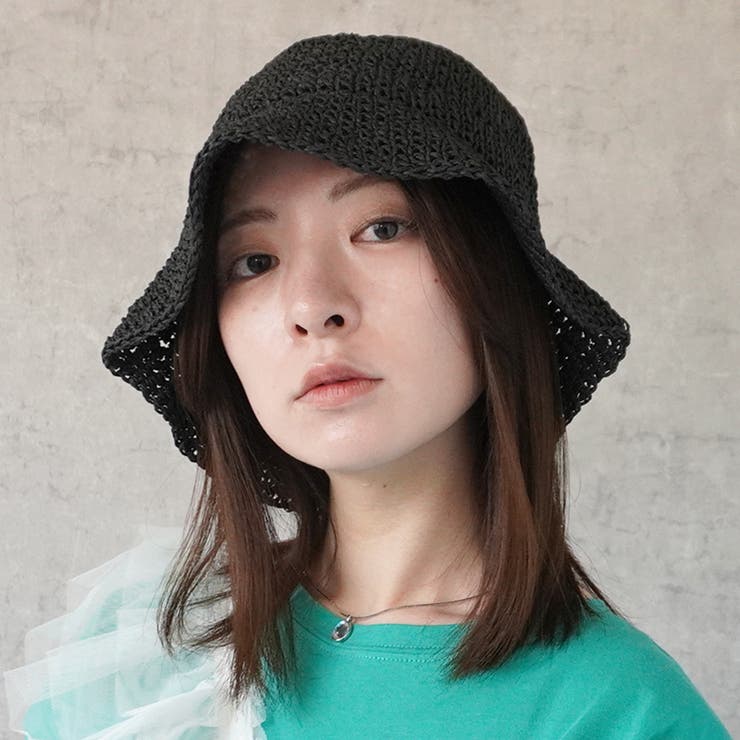ハンドメイド　麦わら　バケハハット　② ハンドメイド 麦わら バケハハット ② - メルカリ