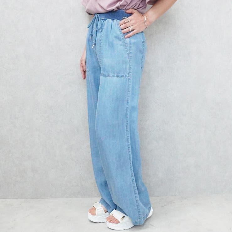 ウエストリブベイカーワイドパンツ なめらか 再生繊維セルロース エコ | SELECT LEVERY  | 詳細画像6 