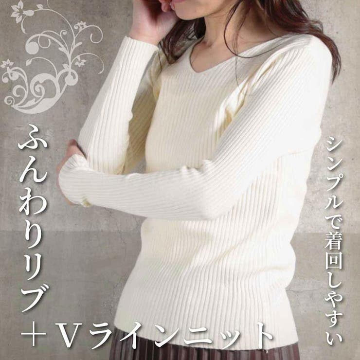 Ｖネック 長袖 リブニット | CLOVERDEPOT | 詳細画像2 
