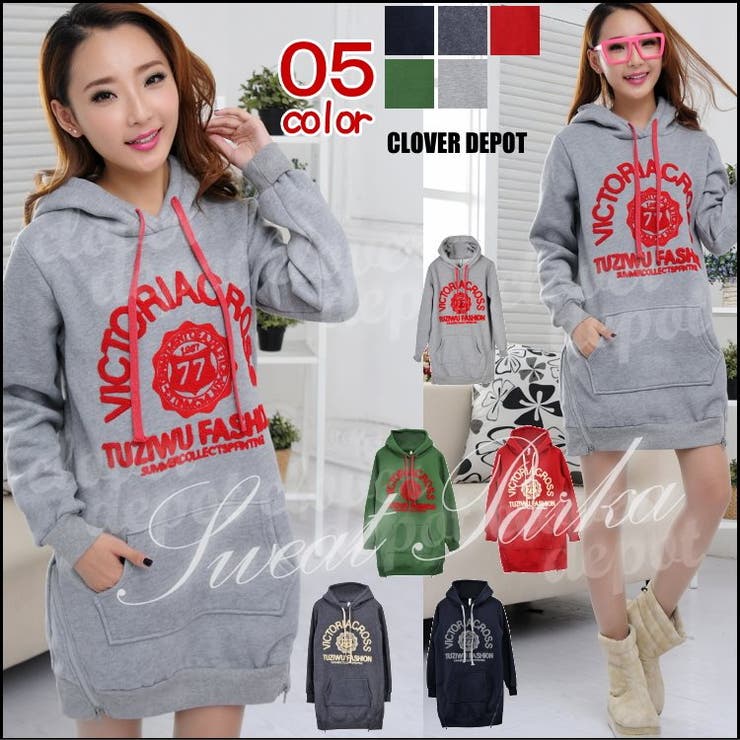 フード付き セレブ風 パーカーワンピ | CLOVERDEPOT | 詳細画像10