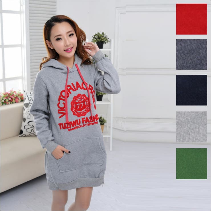 フード付き セレブ風 パーカーワンピ | CLOVERDEPOT | 詳細画像1