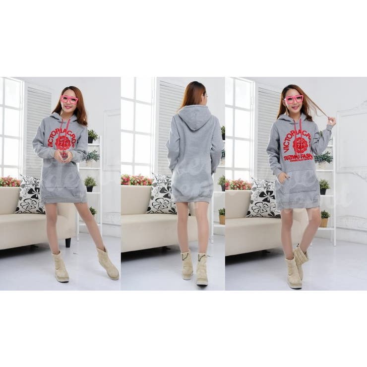 フード付き セレブ風 パーカーワンピ | CLOVERDEPOT | 詳細画像5