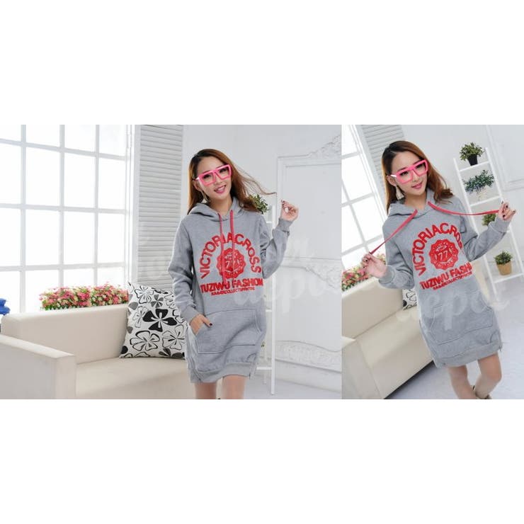 フード付き セレブ風 パーカーワンピ | CLOVERDEPOT | 詳細画像6