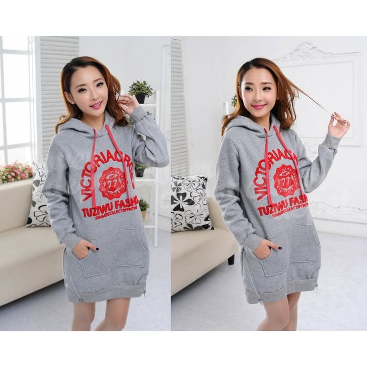 フード付き セレブ風 パーカーワンピ | CLOVERDEPOT | 詳細画像8