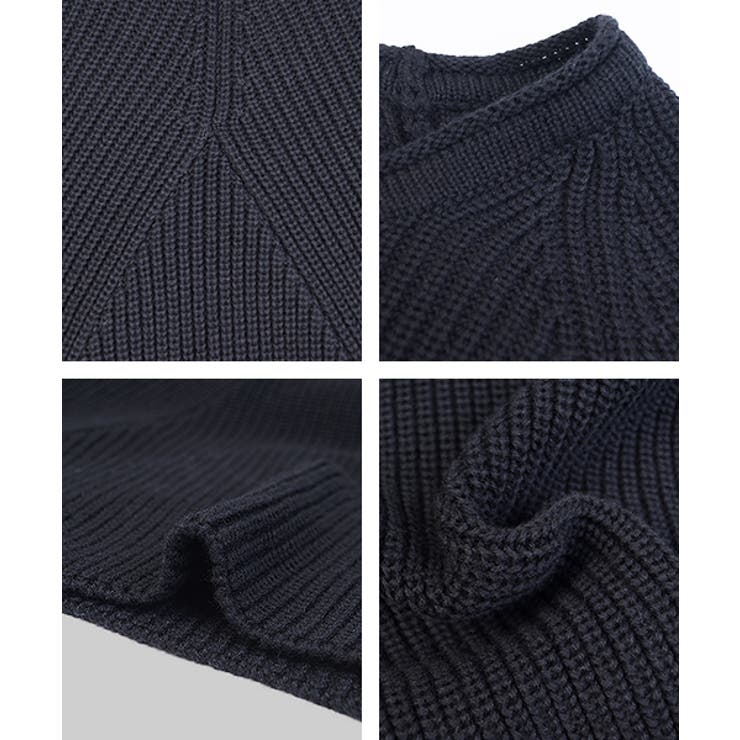 裾ラウンドカットフレアニットトップス(セーター 長袖 クルーネック | coca | 詳細画像3 