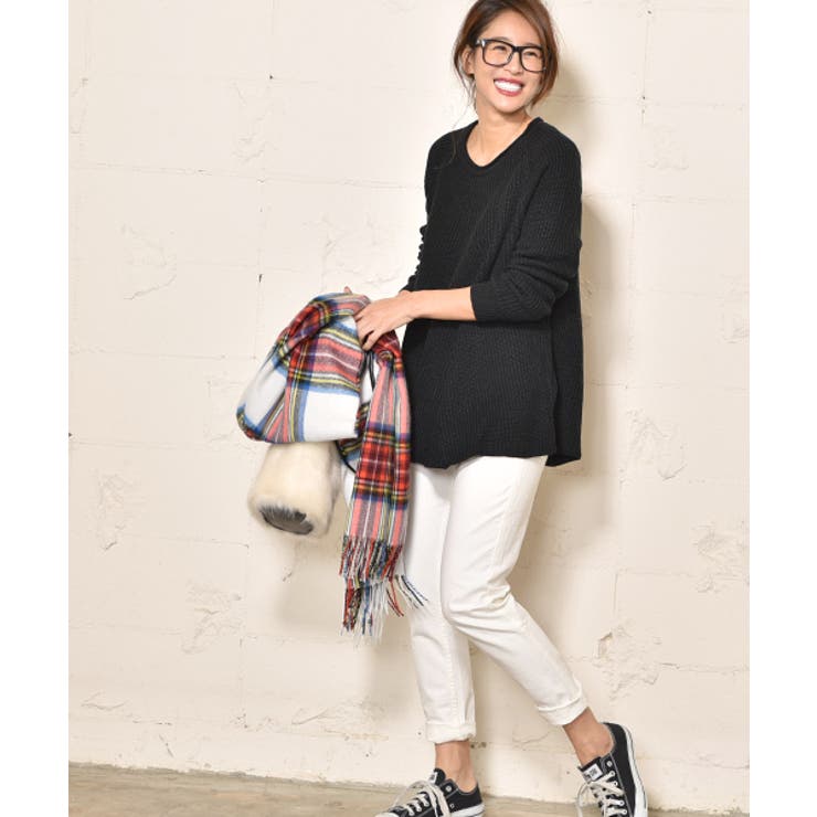 裾ラウンドカットフレアニットトップス(セーター 長袖 クルーネック | coca | 詳細画像7 