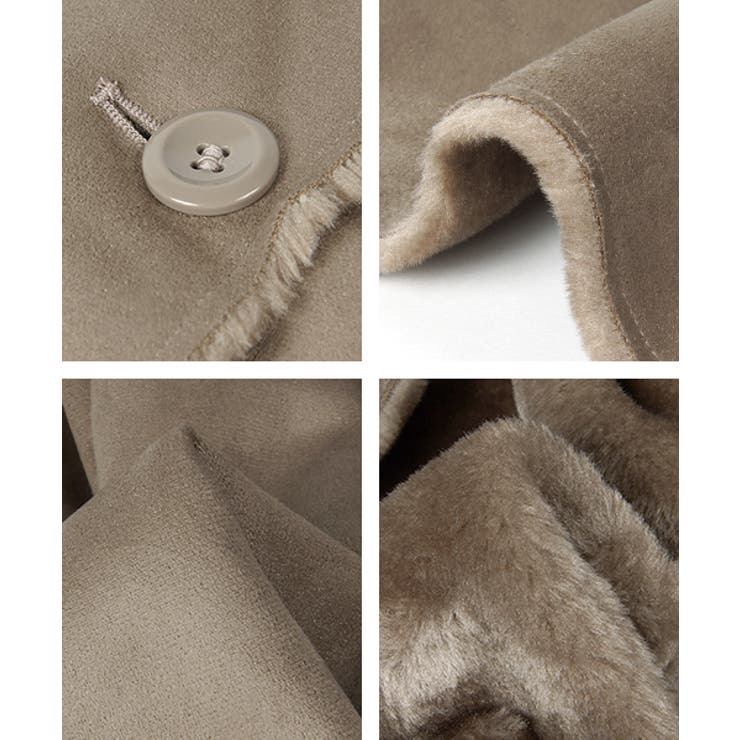 フード付き裏ボアフェイクムートンコート 田中亜希子さん着用(アウター