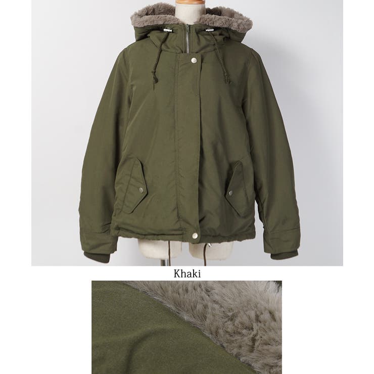 裏フェイクファーショートモッズコート(アウター ジャケット