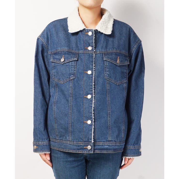 ビッグシルエット裏ボアデニムジャケット[品番：PA000009587]｜coca