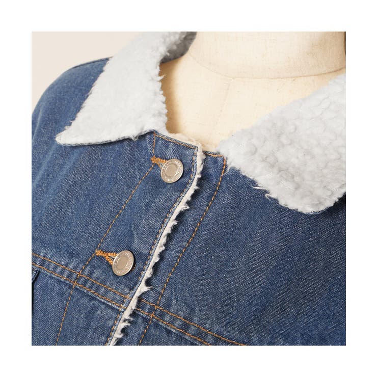 【極美品】   ボアデニムジャケット 背面ビッグロゴ ビッグシルエット裏ボアデニムジャケット[品番：PA000009587]｜coca