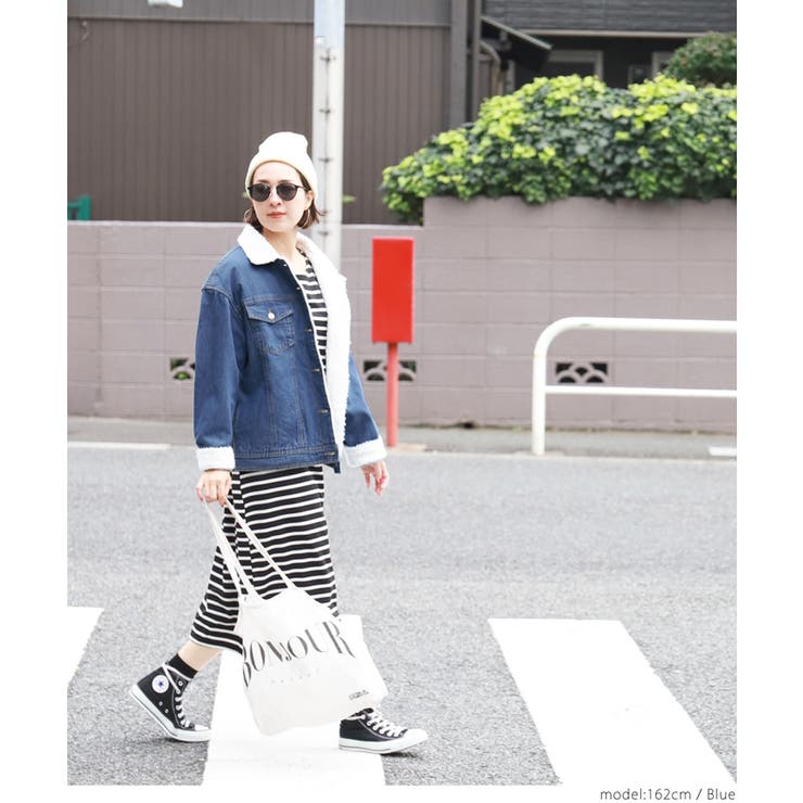 ビッグシルエット裏ボアデニムジャケット[品番：PA000009587]｜coca