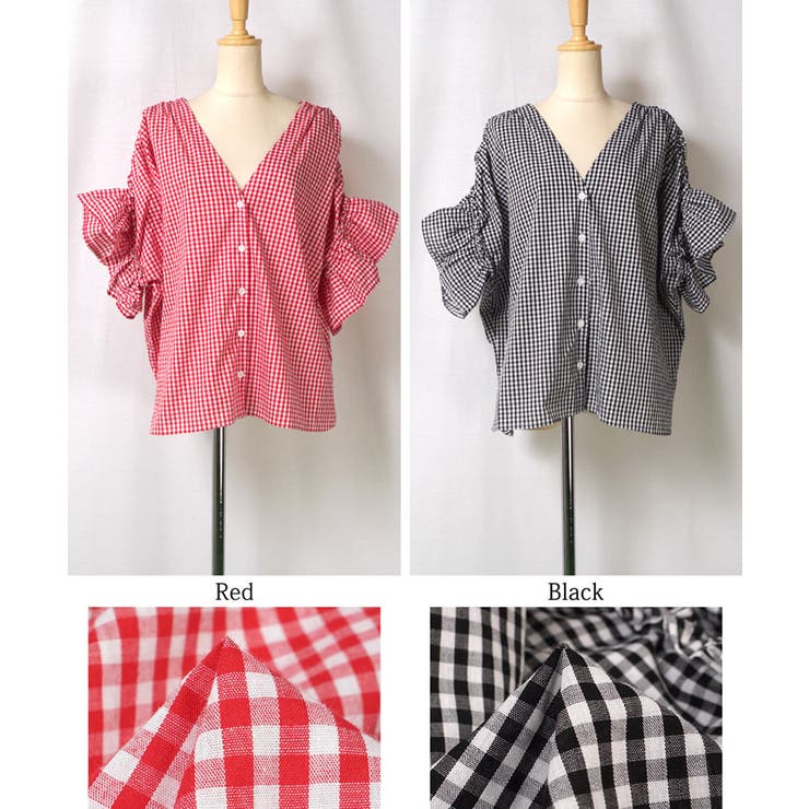 kapital ツイルギンガムチェックVネックフリルベルトシャツ new item! ツイルギンガムチェックVネックフリルベルトシャツ