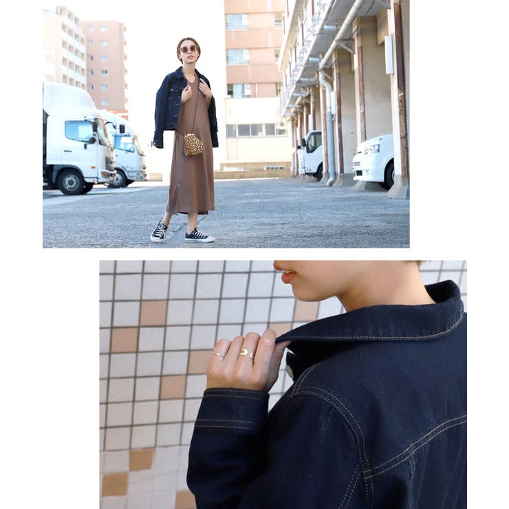 ショート丈ベーシックデニムジャケット 石田一帆さん着用[品番