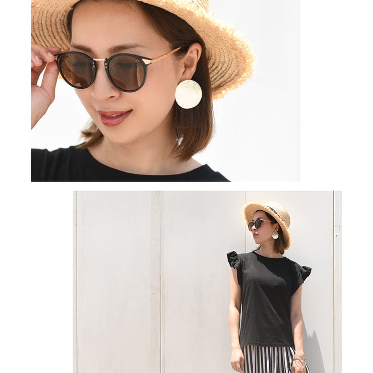 ゴールドアクセントボストン型サングラス(メガネ 眼鏡 アイウェア | coca | 詳細画像12 