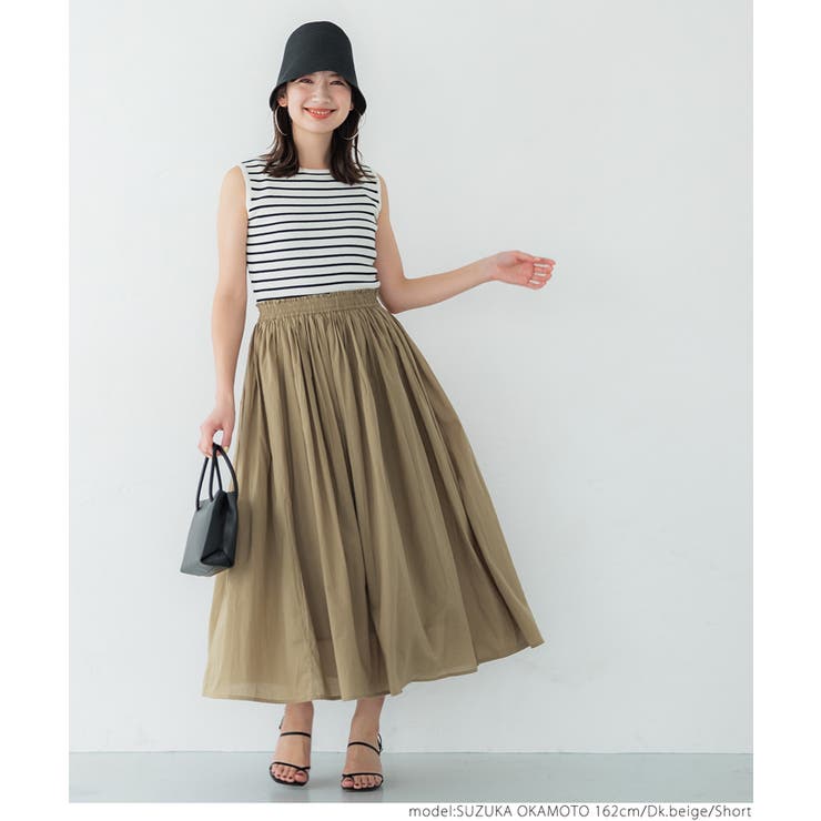 ［Dk.beige］ | 【新色追加/着映え度120%！】鮮やかカラーコットンボイルスカート | coca