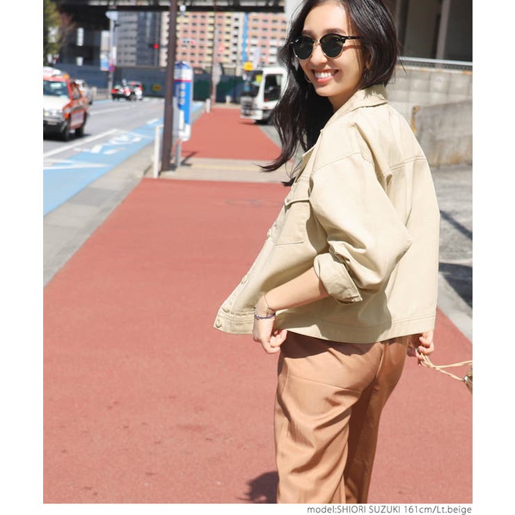 bikini❤ミリタリージャケット スラブバックサテン ミリタリージャケット | maison