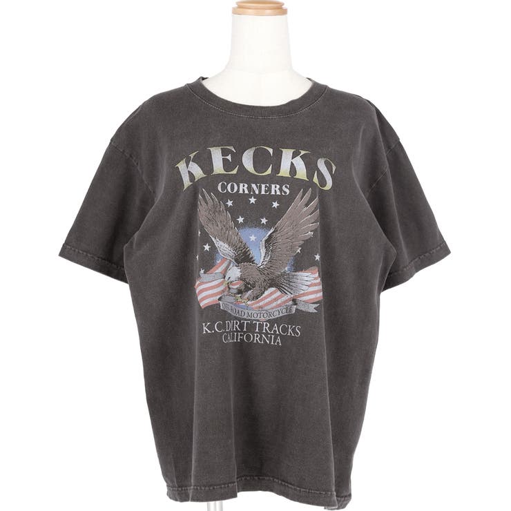ヴィンテージ加工イーグルロゴTシャツ(アメリカンフラッグ 星条旗 半袖