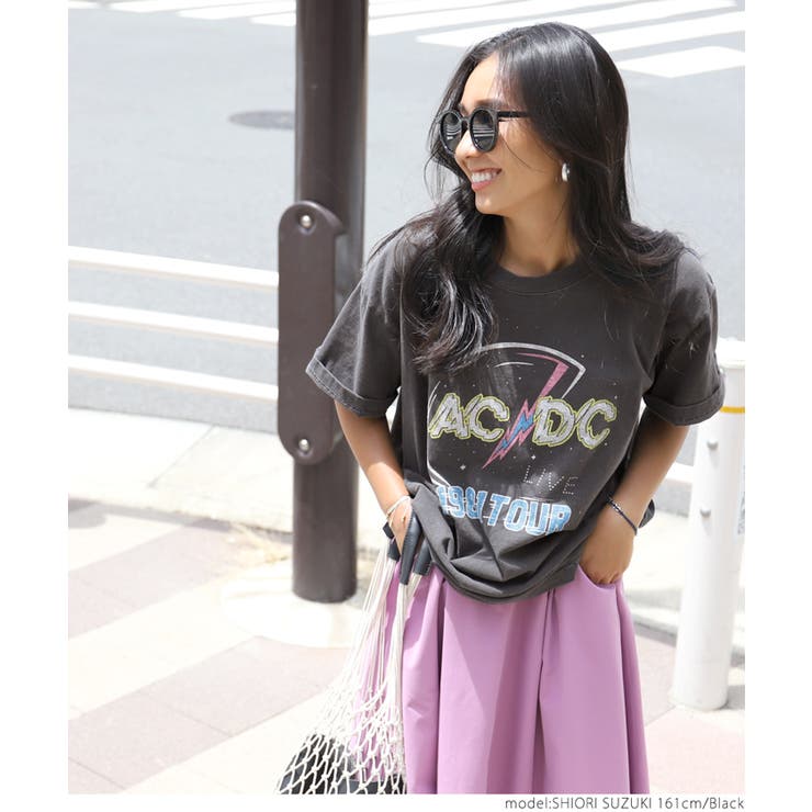 ヴィンテージ加工AC DCロゴTシャツ(エーシー ディーシー[品番