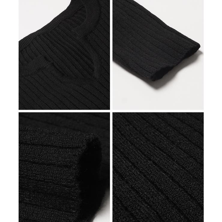 やわらかキーネックリブニットトップス yokoさん着用 | coca | 詳細画像20 