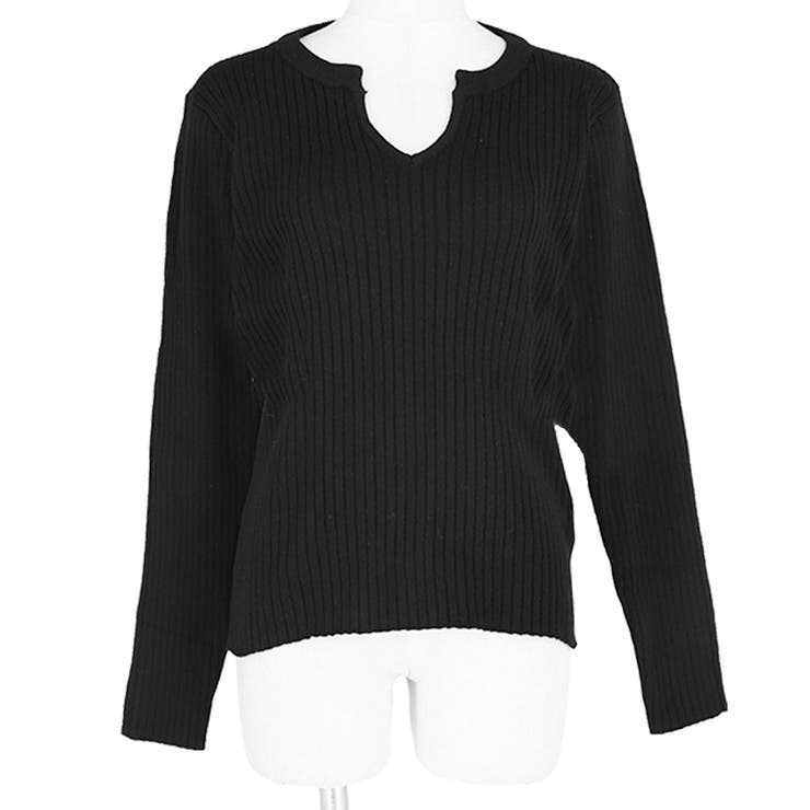 やわらかキーネックリブニットトップス yokoさん着用 | coca | 詳細画像5 