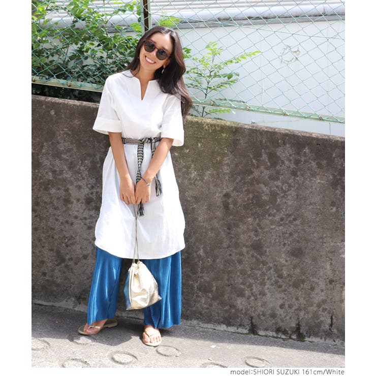 サイドスリットキーネックコットンワンピース 鈴木詩織さん着用(ロングワンピース … | coca | 詳細画像13 