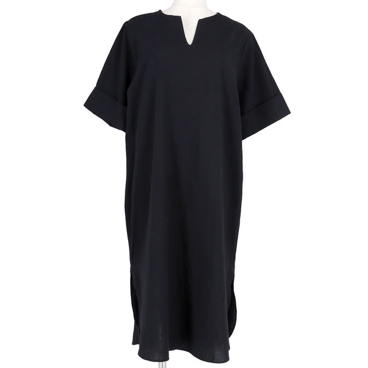 サイドスリットキーネックコットンワンピース 鈴木詩織さん着用(ロングワンピース … | coca | 詳細画像3 