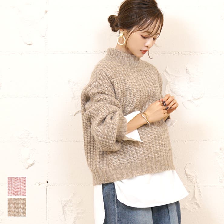 プチタートルローゲージニットトップス 田中亜希子さん着用(akiico