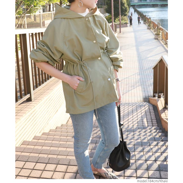 ウエスト絞りバルーンスリーブマウンテンパーカー | coca | 詳細画像11