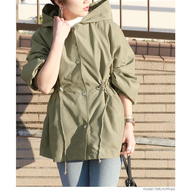 ウエスト絞りバルーンスリーブマウンテンパーカー | coca | 詳細画像13