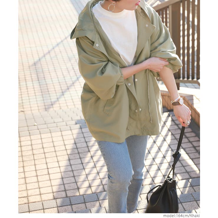 ウエスト絞りバルーンスリーブマウンテンパーカー | coca | 詳細画像6