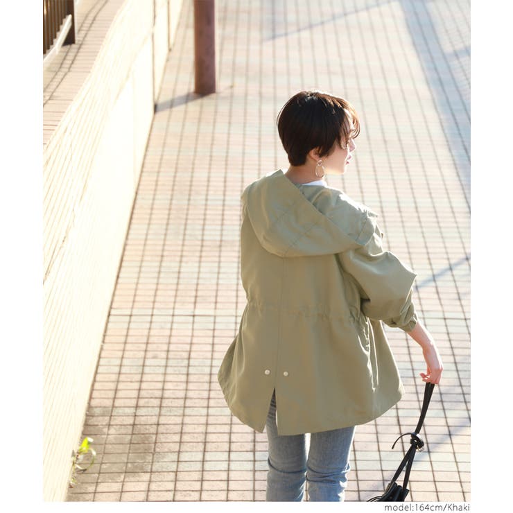 ウエスト絞りバルーンスリーブマウンテンパーカー | coca | 詳細画像7