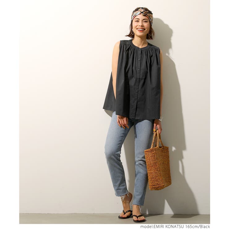 ［Black］ | ブラウス レディース ノースリーブ | coca