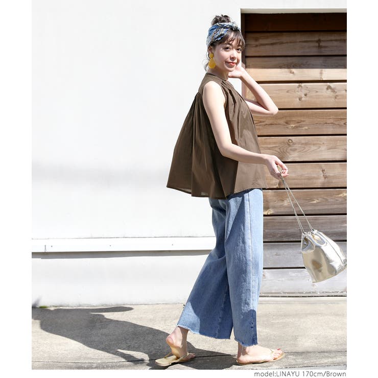 ［Brown］ | ブラウス レディース ノースリーブ | coca