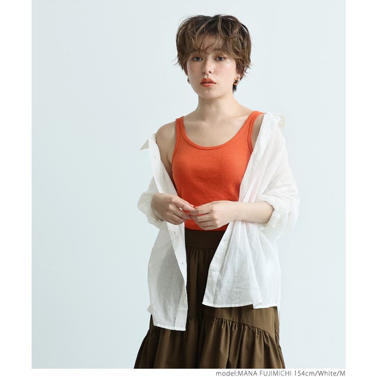 ［White］ | シースルーコットンシャツ | coca