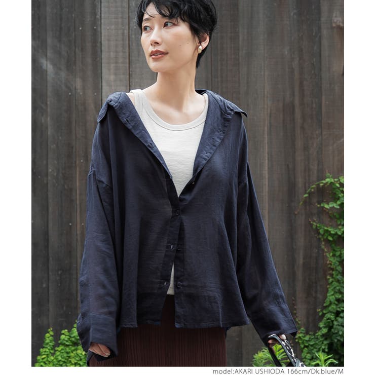 ［Dk.blue］ | シースルーコットンシャツ | coca