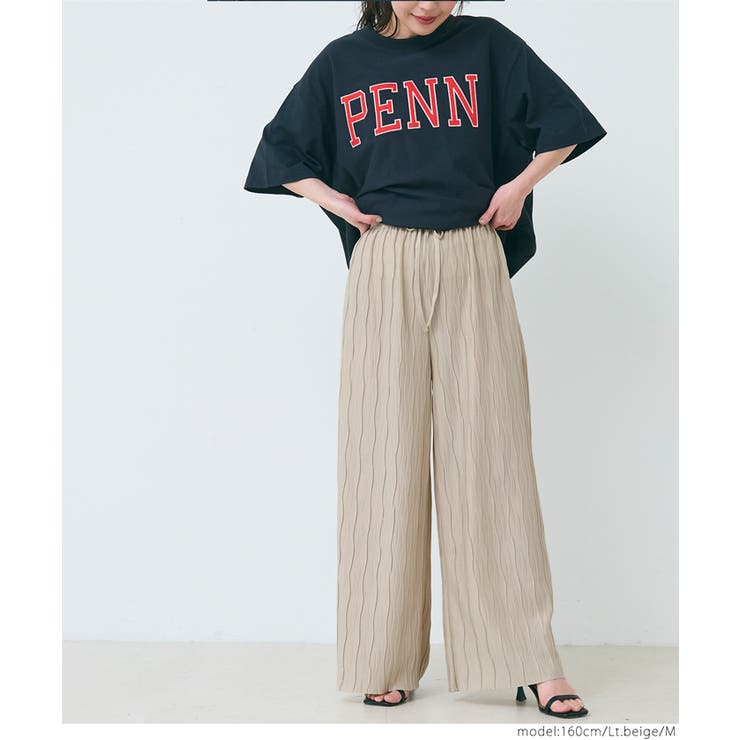 ［Lt.beige］ | 【新色追加/お気に入り数1.5万突破】ウェーブプリーツパンツ | coca