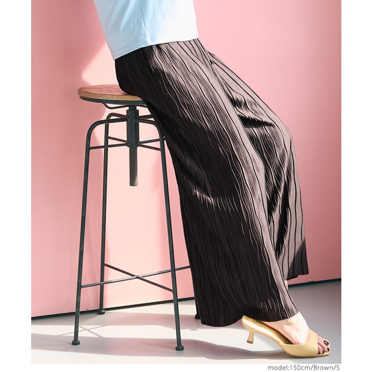 ［Brown］ | 【新色追加/お気に入り数1.5万突破】ウェーブプリーツパンツ | coca