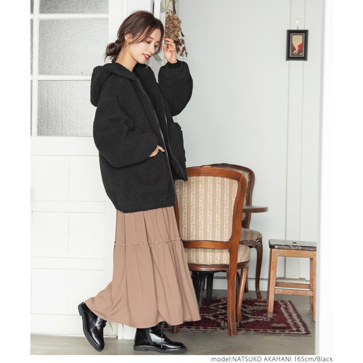 フード付きオーバーサイズボアブルゾン[品番：PA000012005