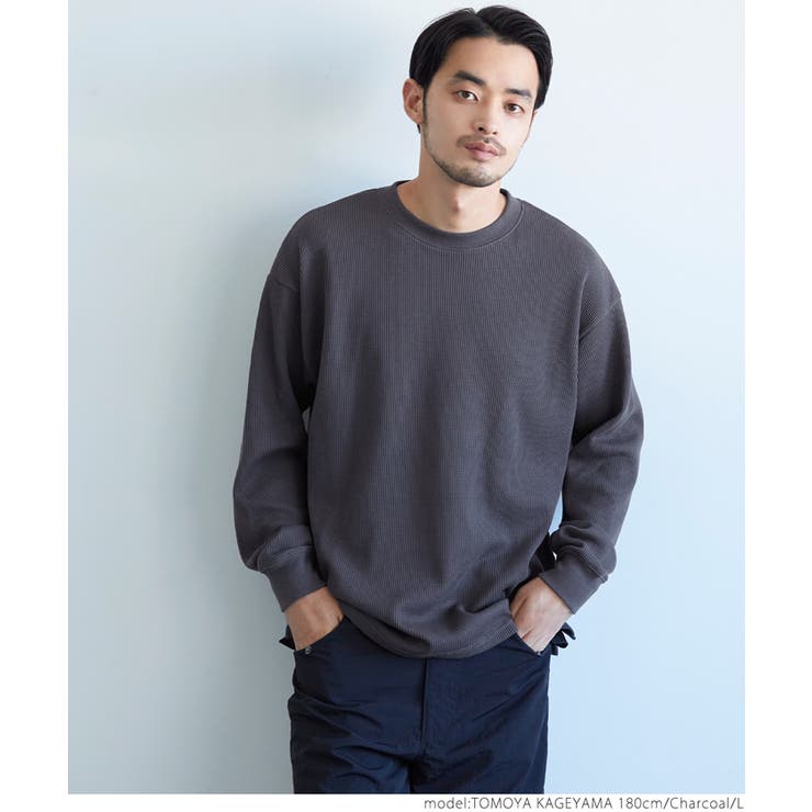 メンズ ミニワッフルクルーネックロンTee[品番：PA000011984]｜coca（コカ）のメンズファッション通販｜SHOPLIST（ショップリスト）